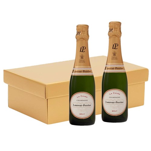 Laurent Perrier La Cuvee Brut Champagne 37.5cl Twin Hamper Gift Box